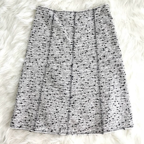 NINA RICCI tweed pleated panel skirt